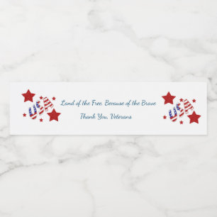 Étiquette Pour Bouteilles D'eau Anciens combattants Merci