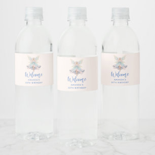 Étiquette Pour Bouteilles D'eau Ange Magique Fée Couleurs Pastel Bienvenue