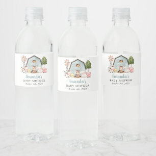 Étiquette Pour Bouteilles D'eau Animaux de la ferme, Animaux mignons, Grange bleue