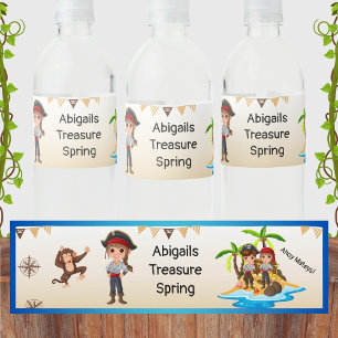 Étiquette Pour Bouteilles D'eau Anniversaire de enfant pirate