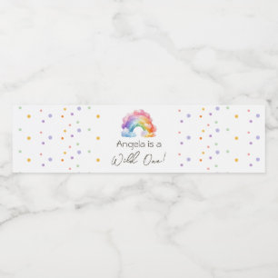 Étiquette Pour Bouteilles D'eau Anniversaire de enfant Rainbow Wild One