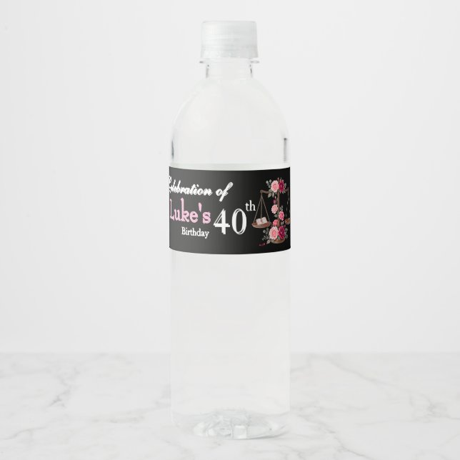 Étiquette Pour Bouteilles D'eau Anniversaire de l'avocat (Devant)
