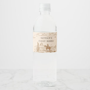 Étiquette Pour Bouteilles D'eau Anniversaire de rodéo vintage occidental