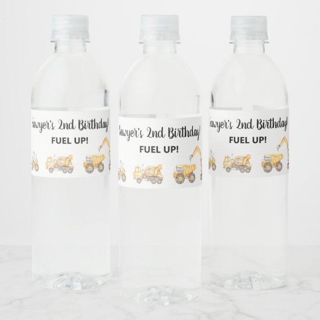 Étiquette Pour Bouteilles D'eau Anniversaire de voiture de course (Bouteilles)