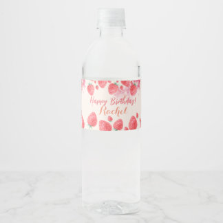 Étiquette Pour Bouteilles D'eau Anniversaire des fraises