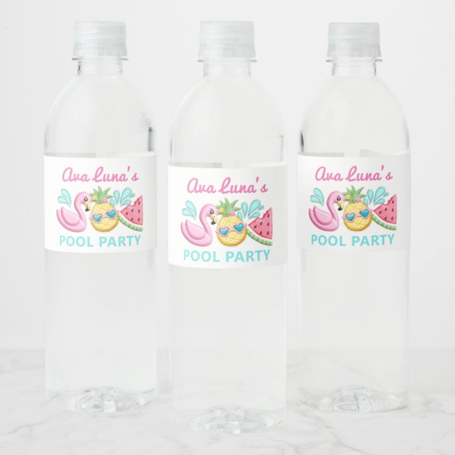 Étiquette Pour Bouteilles D'eau Anniversaire Fille Été Plage (Bouteilles)
