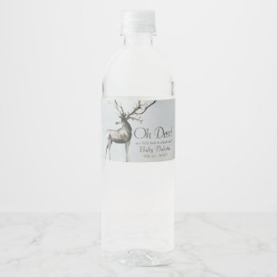 Étiquette Pour Bouteilles D'eau Antlers rustiques Oh Deer Little Buck Baby shower