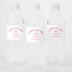 Étiquette Pour Bouteilles D'eau Après toute la journée Hot rose Bachelorette Ski P