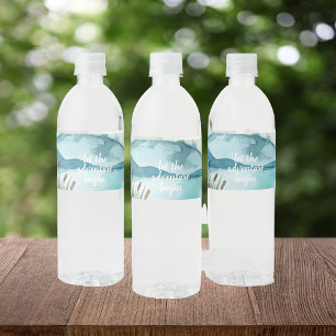 Étiquette Pour Bouteilles D'eau Aquarelle moderne Nature Commençons l'aventure