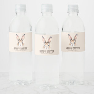 Étiquette Pour Bouteilles D'eau Aquarelle moderne personnalisée Mignonne Lapin de