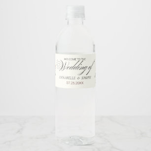 Étiquette Pour Bouteilles D'eau aquarelles Florales Mariage Botanique Moderne