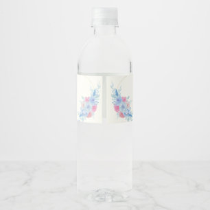 Étiquette Pour Bouteilles D'eau aquarelles Florales Mariage Botanique Moderne