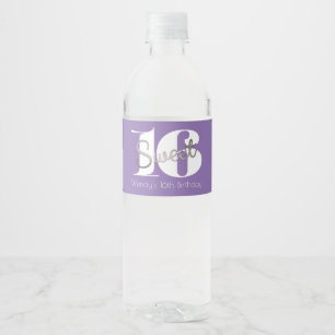Étiquette Pour Bouteilles D'eau Argent et moderne, bonbon 16
