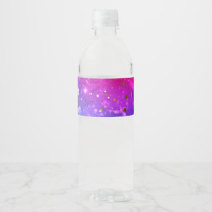 Étiquette Pour Bouteilles D'eau Arrière - plan rose brillant
