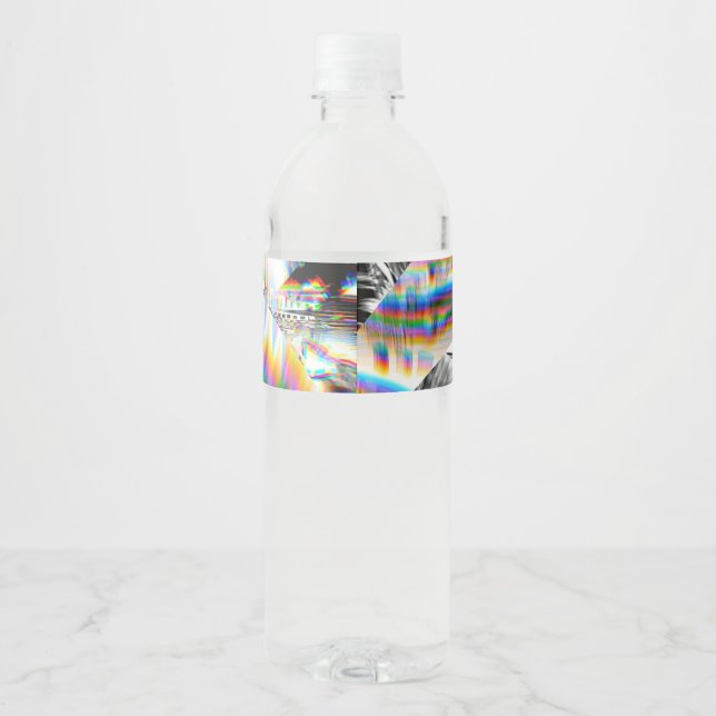 Étiquette Pour Bouteilles D'eau Attaque arc-en-ciel (Dos)