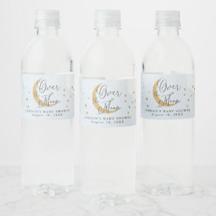 Étiquette Pour Bouteilles D'eau Au-dessus de la lune, Parties scintillant or Baby 