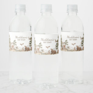 Étiquette Pour Bouteilles D'eau Aventure Attend le Baby shower des animaux des boi