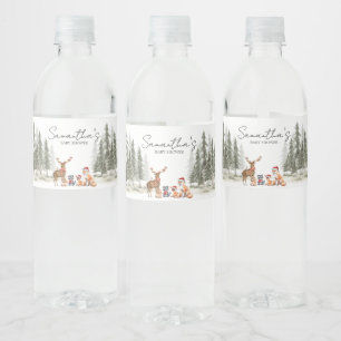 Étiquette Pour Bouteilles D'eau Aventure commence Animaux de la forêt Baby Shower