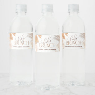 Étiquette Pour Bouteilles D'eau Baby Brunch Neutre Pampas