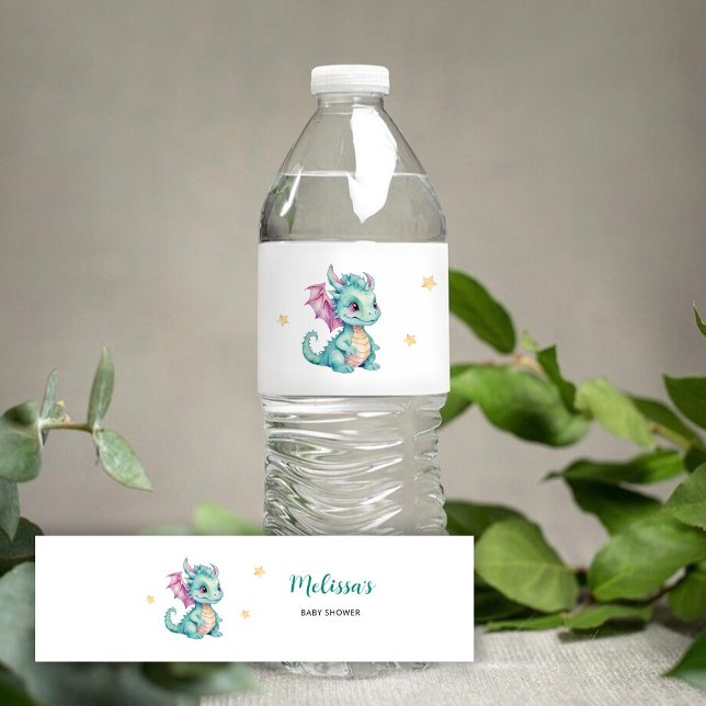 Étiquette Pour Bouteilles D'eau Baby Dragon (Créateur téléchargé)