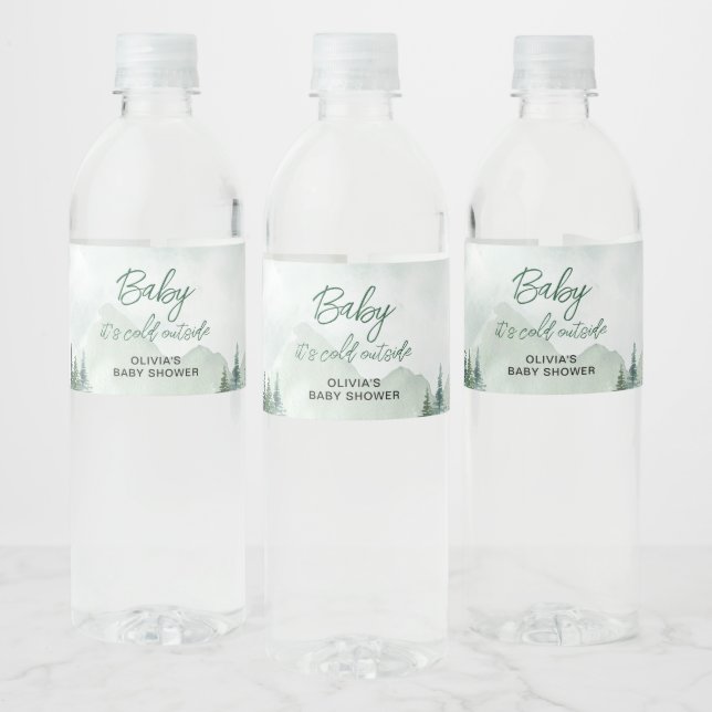 Étiquette Pour Bouteilles D'eau Baby it's Cold Outside Baby Shower (Bouteilles)