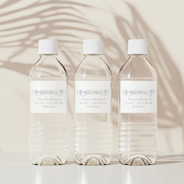 Étiquette Pour Bouteilles D'eau Baby shower à montgolfière toile (Créateur téléchargé)