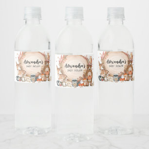 Étiquette Pour Bouteilles D'eau Baby shower à tranches de bois d'automne
