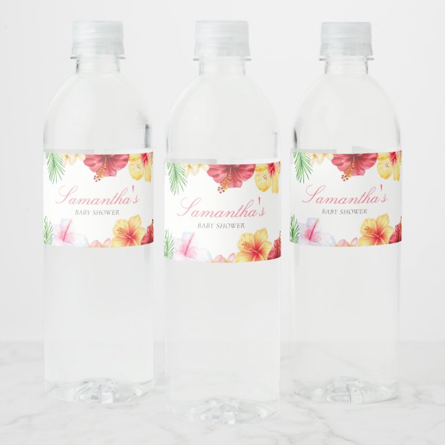 Étiquette Pour Bouteilles D'eau Baby Shower Aloha (Bouteilles)