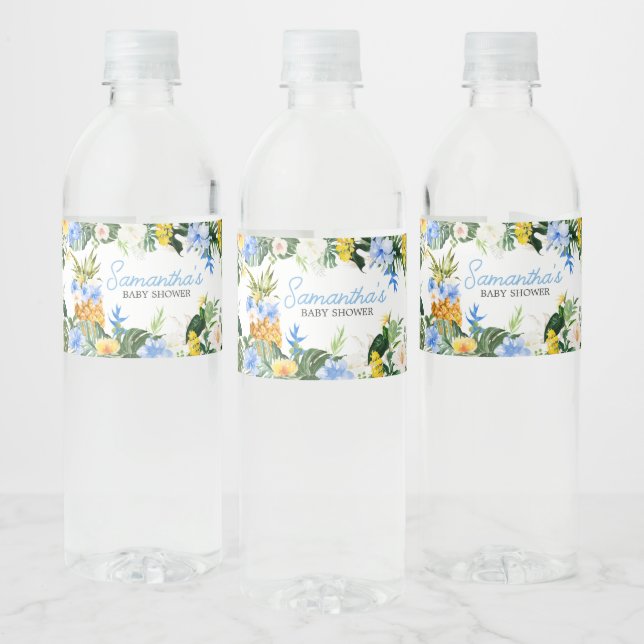 Étiquette Pour Bouteilles D'eau Baby Shower Aloha Ananas (Bouteilles)