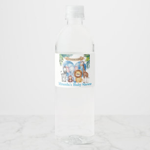 Étiquette Pour Bouteilles D'eau Baby shower aquatique Safari Animaux