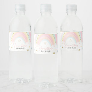 Étiquette Pour Bouteilles D'eau Baby shower arc-en-ciel Boho