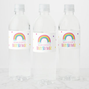 Étiquette Pour Bouteilles D'eau Baby shower arc-en-ciel lumineux