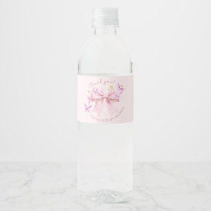 Étiquette Pour Bouteilles D'eau Baby Shower Arc-en-ciel Papillon Rose