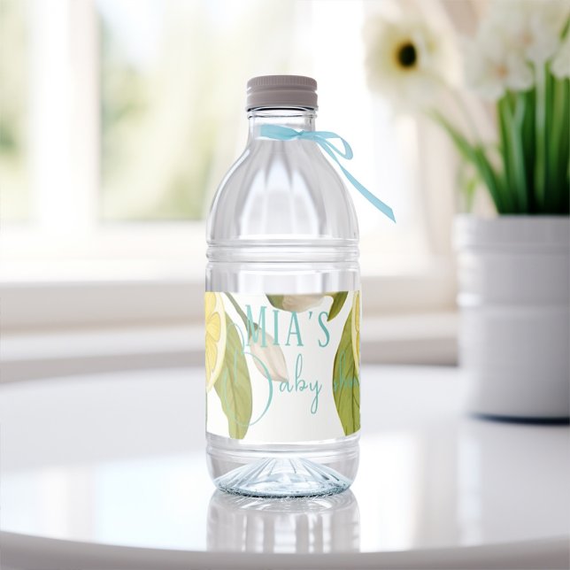 Étiquette Pour Bouteilles D'eau Baby shower au citron vert (Créateur téléchargé)