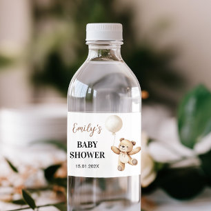 Étiquette Pour Bouteilles D'eau Baby Shower Ballon Ours en Peluche