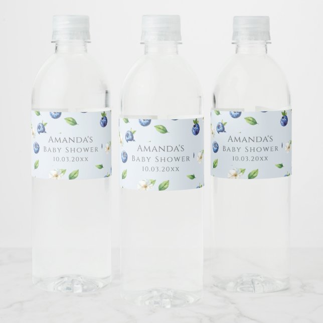 Étiquette Pour Bouteilles D'eau Baby shower Berry Sweet Blueberry (Bouteilles)