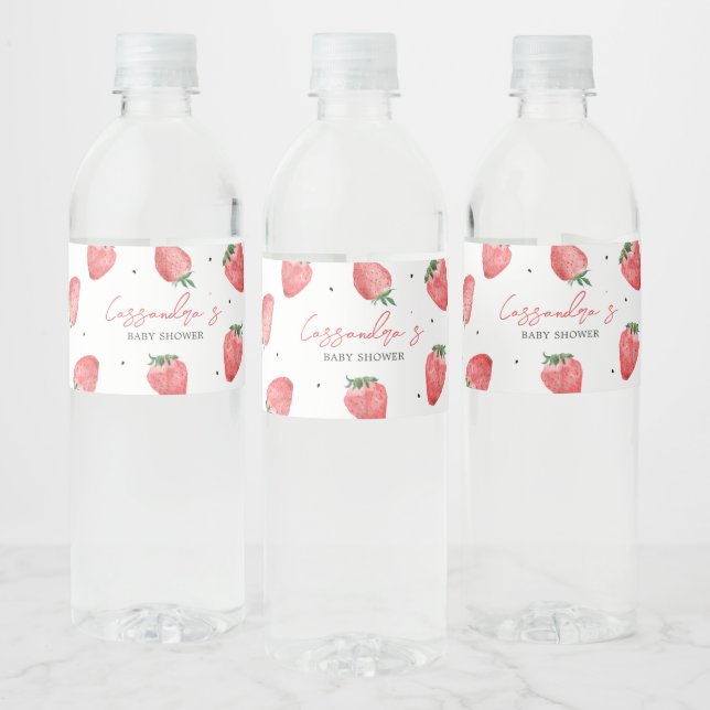 Étiquette Pour Bouteilles D'eau Baby shower Berry Sweet Strawberry (Bouteilles)