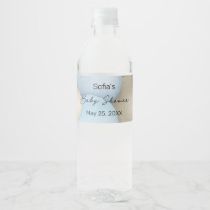 Étiquette Pour Bouteilles D'eau Baby shower Blue Hot Air Balloon