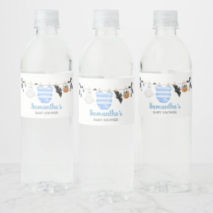 Étiquette Pour Bouteilles D'eau Baby shower Blue Little Boo