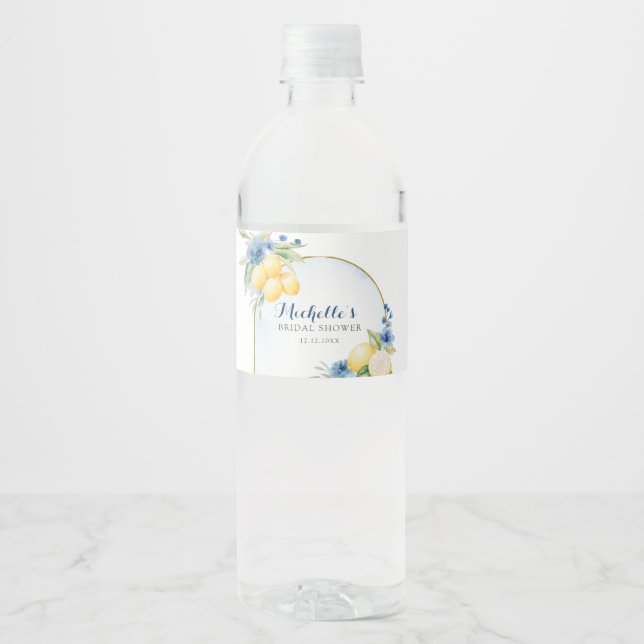 Étiquette Pour Bouteilles D'eau Baby shower Bridgeal floral Lemon Main Squeeze (Devant)