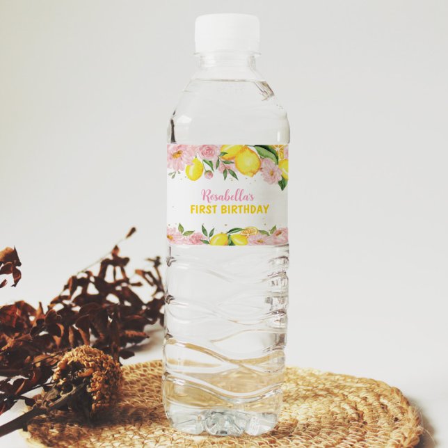 Étiquette Pour Bouteilles D'eau Baby shower citron Étiquette bouteille d'eau d'ann (Créateur téléchargé)