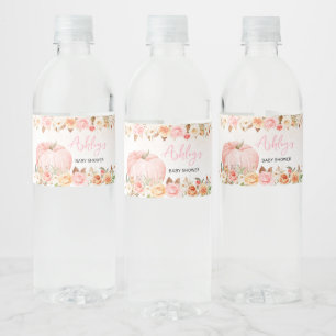 Étiquette Pour Bouteilles D'eau Baby shower Citrouille rose automne
