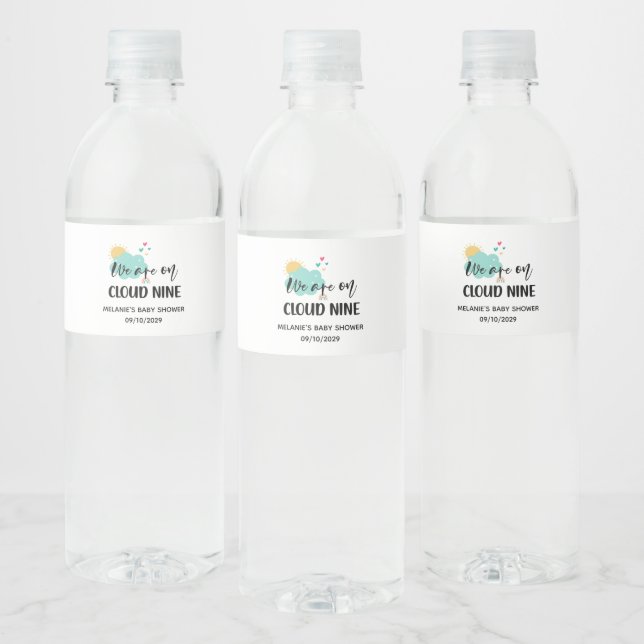 Étiquette Pour Bouteilles D'eau Baby Shower Cloud Nine  (Bouteilles)