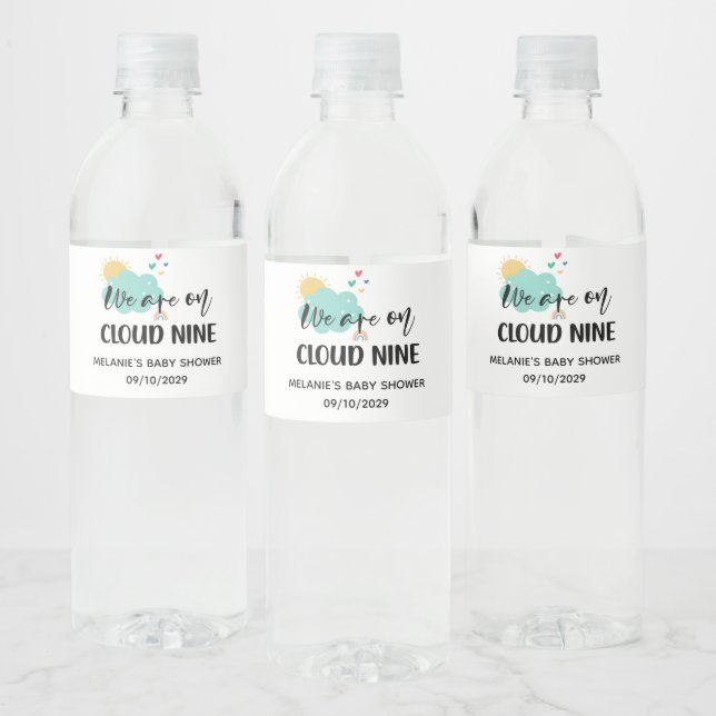 Étiquette Pour Bouteilles D'eau Baby Shower Cloud Nine  (Bouteilles)