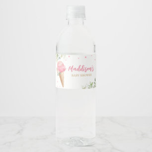 Étiquette Pour Bouteilles D'eau Baby Shower Crème Glacée Rose