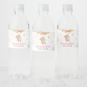 Étiquette Pour Bouteilles D'eau Baby shower d'attente de l'ours de fille