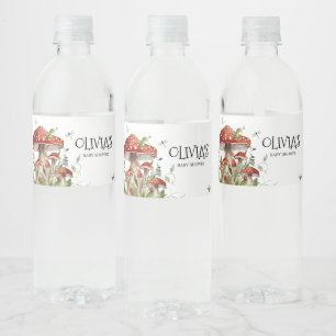 Étiquette Pour Bouteilles D'eau Baby shower d'automne des champignons Whimsical