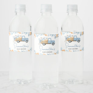 Étiquette Pour Bouteilles D'eau Baby shower d'automne du petit Citrouille Blue Tru