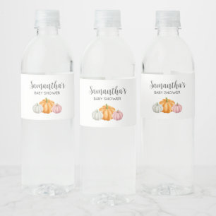 Étiquette Pour Bouteilles D'eau Baby shower d'automne minimaliste Citrouille