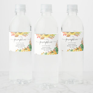 Étiquette Pour Bouteilles D'eau Baby shower d'automne neutre pour le petit Citroui